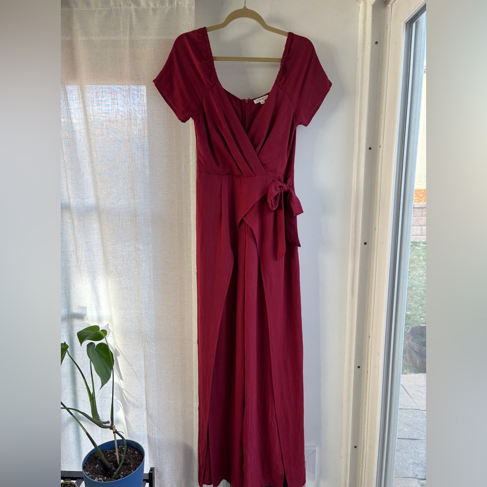 Grace Karin Burgundy Jumpsuit